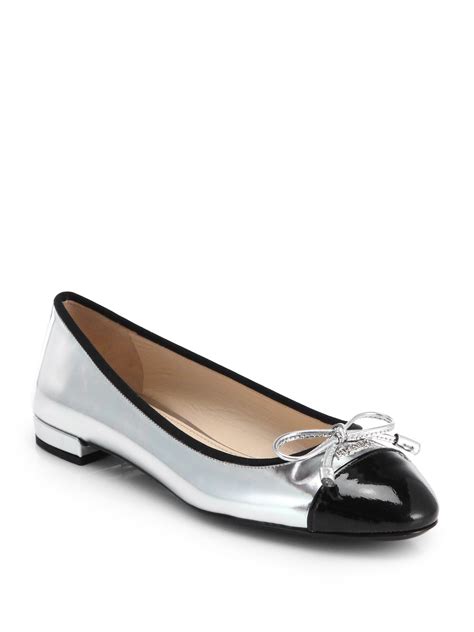 prada silver ballet flats|Prada ballet flats for sale.